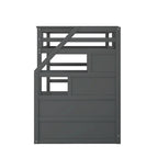 Letto a Castello Gemello con Letto Estraibile e 3 Gradini Contenitore, Espresso