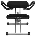 Sedia da ufficio ergonomica inginocchiata con maniglie in tessuto