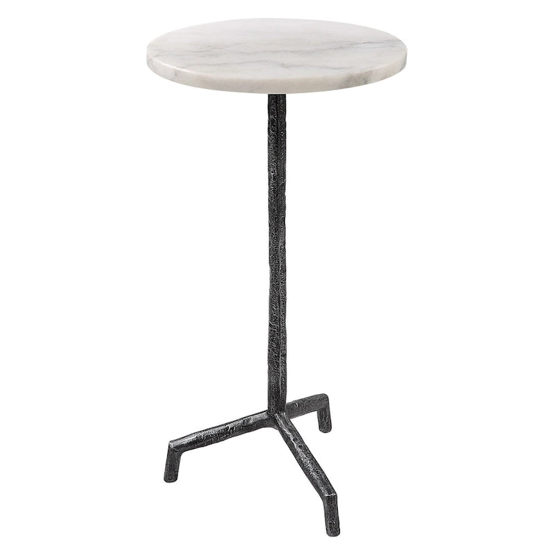 Tavolino da bibite in marmo bianco Puritan - 12 L X 23,5 A X 12 P (pollici)
