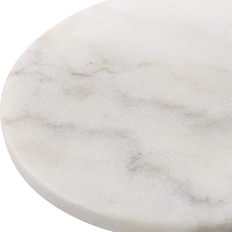 Tavolino da bibite in marmo bianco Puritan - 12 L X 23,5 A X 12 P (pollici)