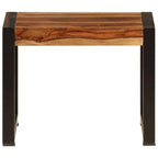Set di 3 Tavolini Nidificabili, Legno di Sheesham, Struttura in Acciaio Nero