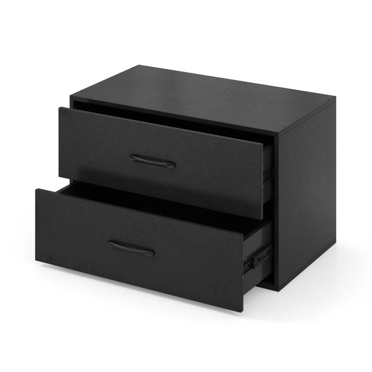 Cassettiera a 2 cassetti impilabile, orizzontale, con maniglie