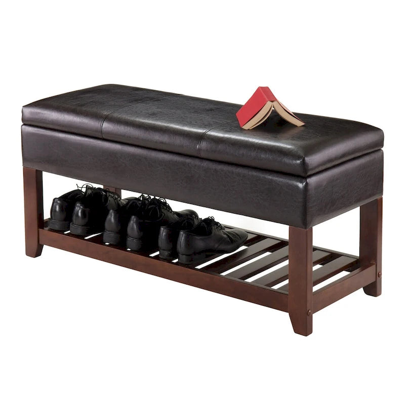 Panca contenitore, Espresso e Noce - 42.52L x 15.75P x 20.47H