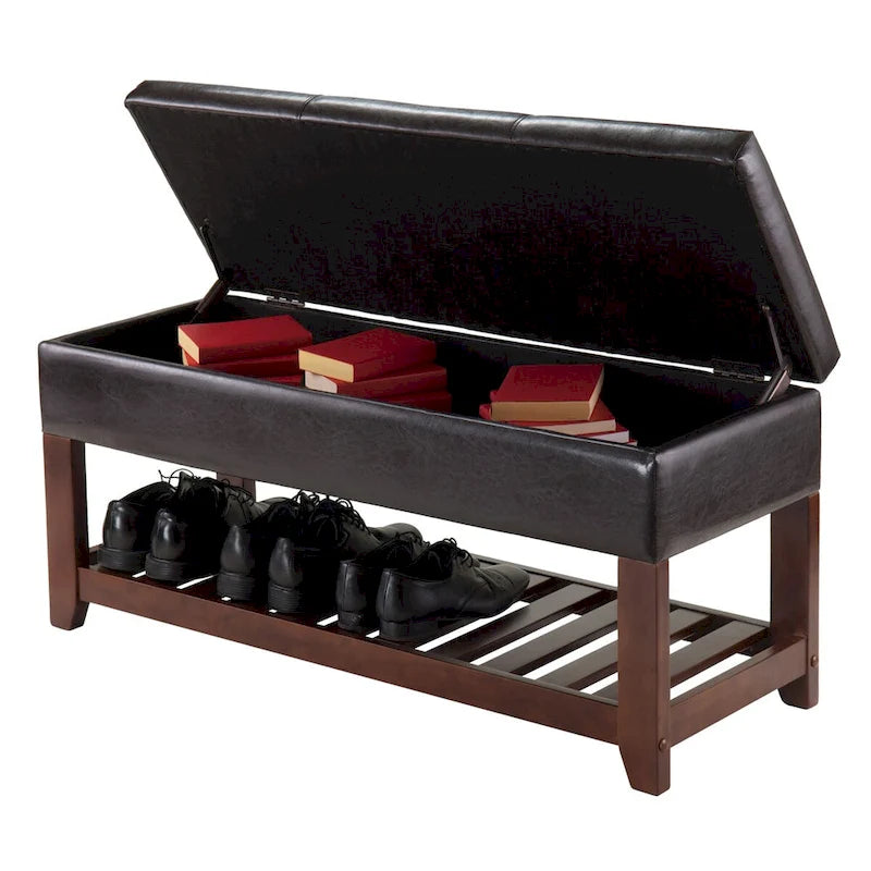 Panca contenitore, Espresso e Noce - 42.52L x 15.75P x 20.47H