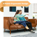 Divano Letto Futon Convertibile in Pelle PU, Divano Letto Regolabile con Gambe in Legno - 81 x 33,5 x 31,5 (L x P x A)