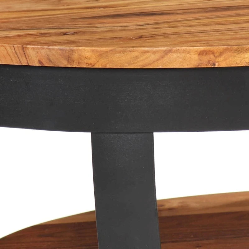 Tavolino da Salotto 65x65x32 cm in Legno Massello di Acacia