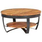 Tavolino da Salotto 65x65x32 cm in Legno Massello di Acacia