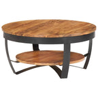 Tavolino da Salotto 65x65x32 cm in Legno Massello di Acacia