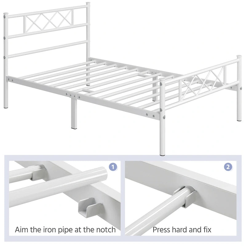 Struttura Letto in Metallo con Rete a Doghe