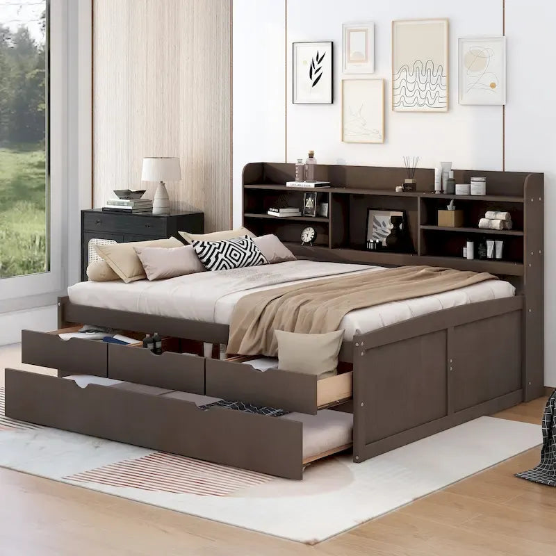 Letto a cassetti "Captain" in legno, matrimoniale