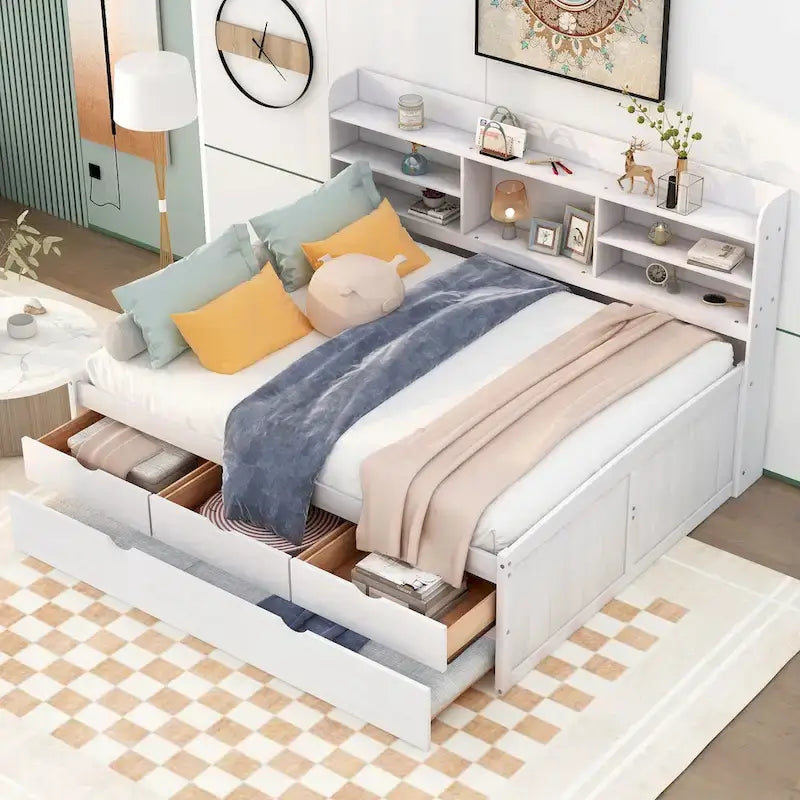 Letto a cassetti "Captain" in legno, matrimoniale