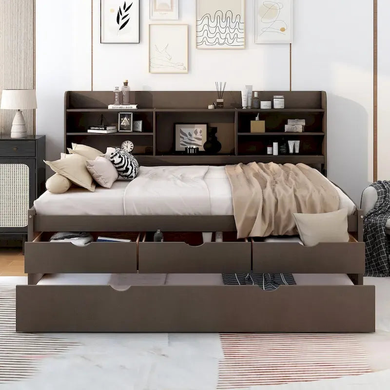 Letto a cassetti "Captain" in legno, matrimoniale