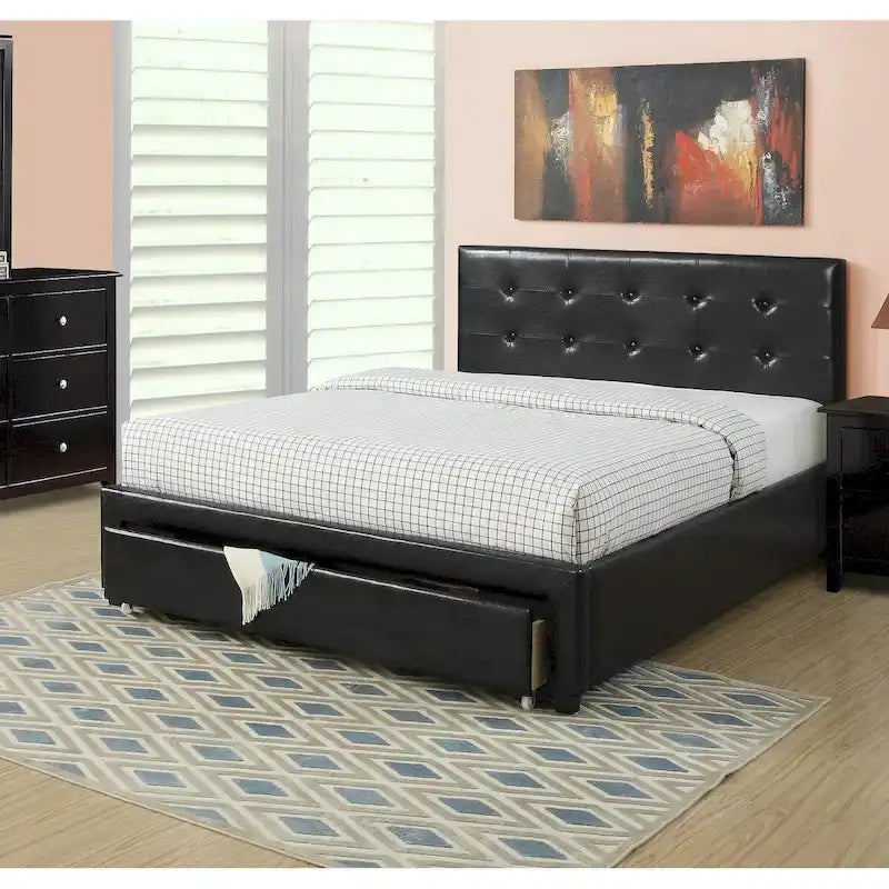 Contenitore sottoletto matrimoniale, letto imbottito in ecopelle