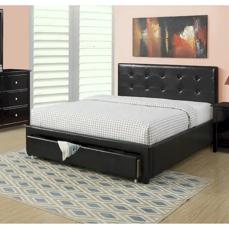Contenitore sottoletto matrimoniale, letto imbottito in ecopelle