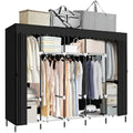 Armadi Portatili Neri per Vestiti Appesi - 82P x 45L x 175A