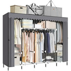 Armadi Portatili Neri per Vestiti Appesi - 82P x 45L x 175A