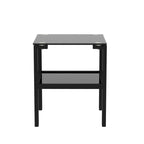 Set di 2, tavolino da tè in vetro a due strati, tavolino rotondo piccolo, tavolino da angolo per camera da letto, tavolino laterale da soggiorno, nero