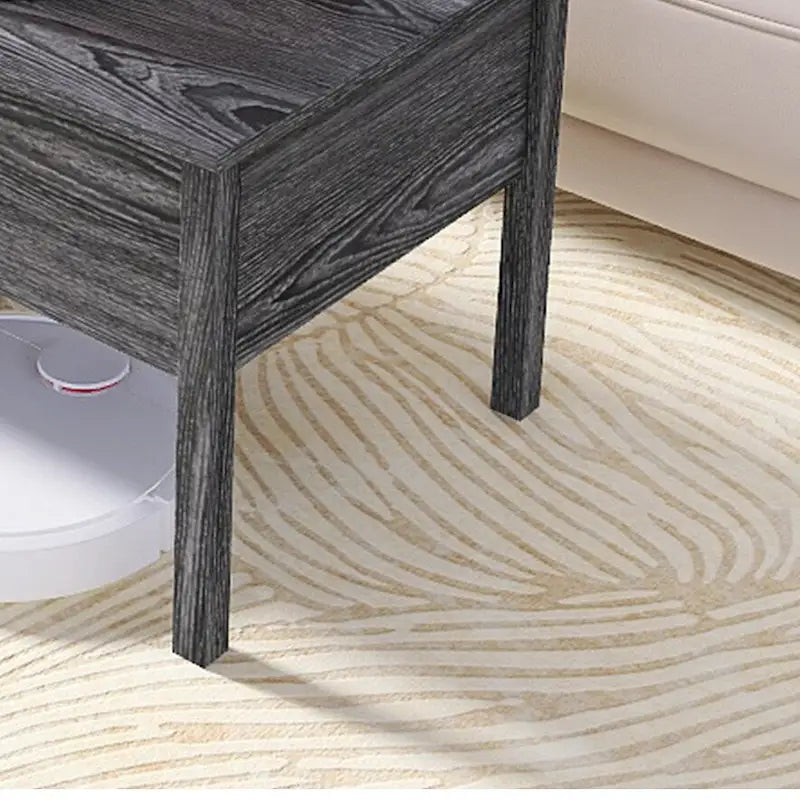 Tavolino da caffè/scrivania moderno con ripiano sollevabile in venatura di legno grigio chiaro e vano portaoggetti nascosto per soggiorno