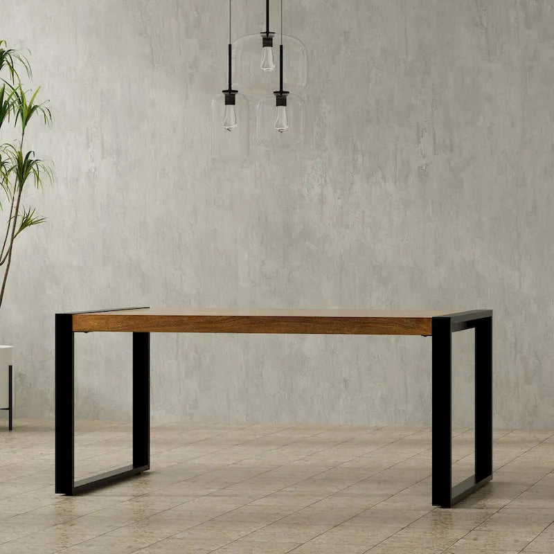 Tavolo da pranzo moderno industriale rettangolare 66 x 40 pollici - 66 pollici di larghezza