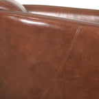 Poltrona Madison in pelle fiore, marrone - L70xP76xH68 cm