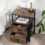 Comodino nero con stazione di ricarica - 15,7P x 13,8L x 23,8A