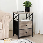 Comodino nero con stazione di ricarica - 15,7P x 13,8L x 23,8A