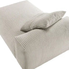 Chaise longue modulare senza braccioli rivestita in velluto a coste