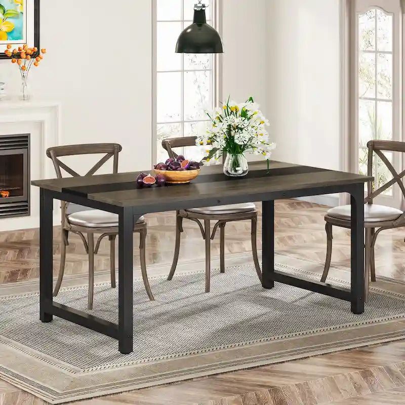 Tavolo da pranzo industriale da 63 pollici, tavolo da cucina moderno - 63 L x 31.5 W x 29.13 H